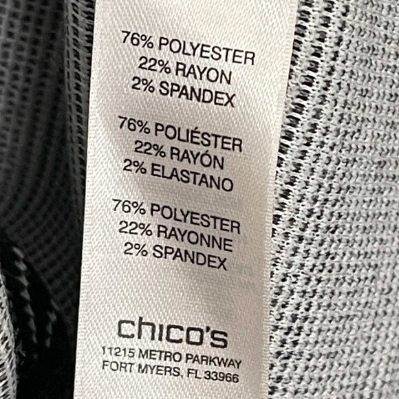 Chico’s 2 Knit Jacket Snap Buttons Black Dark Academia Chic Sophisticated Size L - Picture 7 of 15